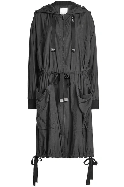 Dkny Zipped Coat With Hood In Black