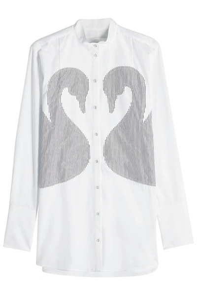 Victoria Victoria Beckham Swan Appliqué Cotton Shirt In White