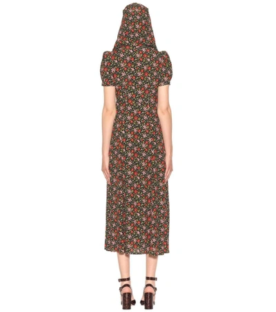 Shop Alexa Chung Hooded Floral-printed Dress In Multicoloured