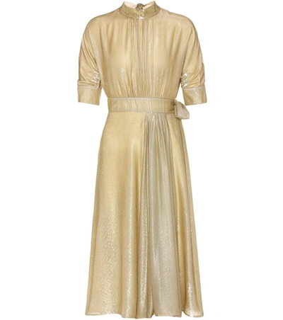 slim fit dress slacks Prada Gold Metallic Knit Dress – Justin Reed main image 0