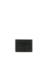 Saint Laurent Croc Embossed Cardholder In Black