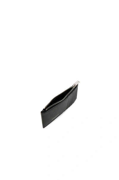 Shop Saint Laurent Zipped Fragments Credit Card Case In Black