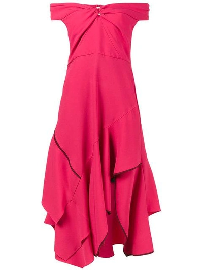 Shop Peter Pilotto Pink Sweetheart Cold Shoulder Dress