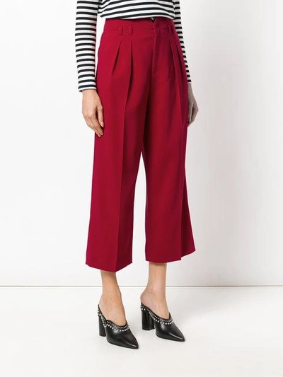 Shop Red Valentino Cropped Wide Leg Trousers