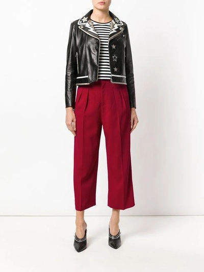 Shop Red Valentino Cropped Wide Leg Trousers