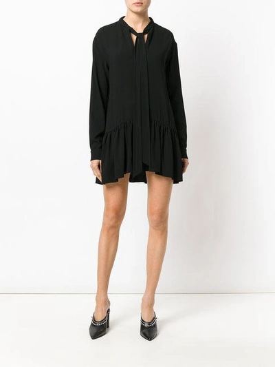 Shop Saint Laurent Lavaliere Mini Dress - Black