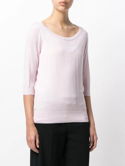 ribbed scoop neck jumper