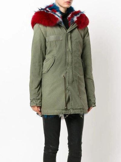 Shop Mr & Mrs Italy Trimmed Hood Mid Parka In Green