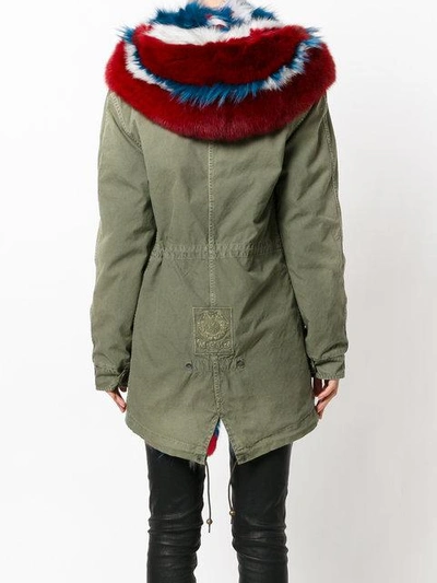 Shop Mr & Mrs Italy Trimmed Hood Mid Parka In Green