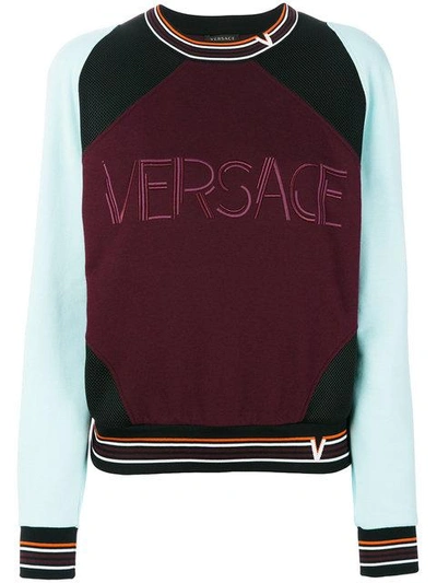 Shop Versace Contrast Colour Sweatshirt - Pink