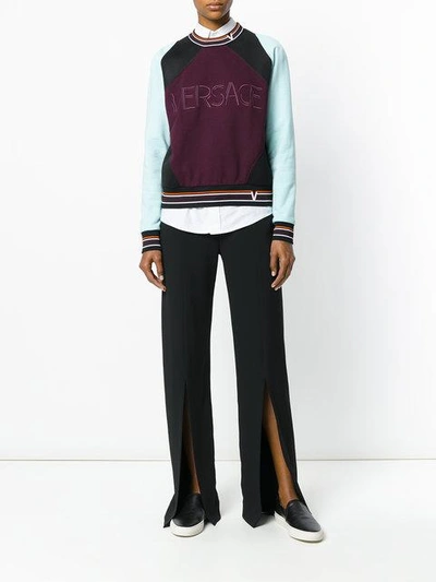 Shop Versace Contrast Colour Sweatshirt - Pink