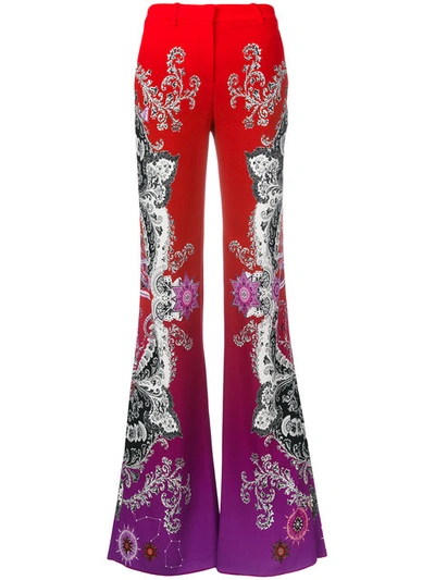 Roberto Cavalli Gradient Printed Pants In Purple/red