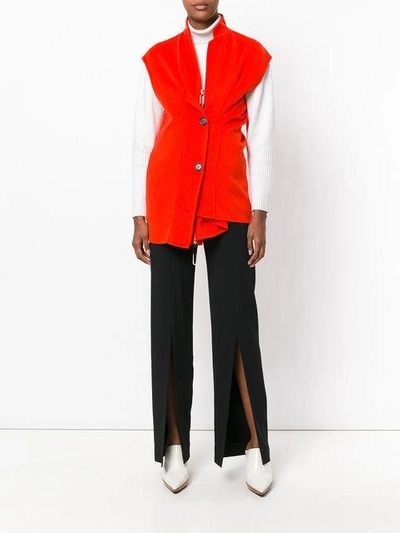 Shop Marni Asymmetric Gilet Jacket In Red