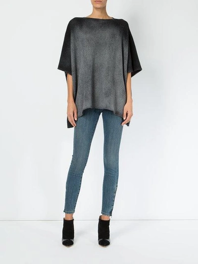 Shop Avant Toi Knitted Ribbed Blouse In Grey