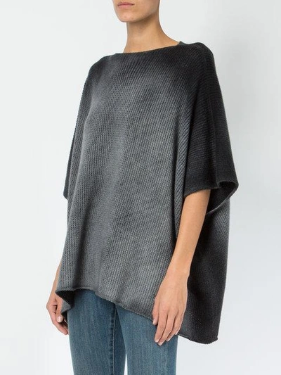 Shop Avant Toi Knitted Ribbed Blouse In Grey