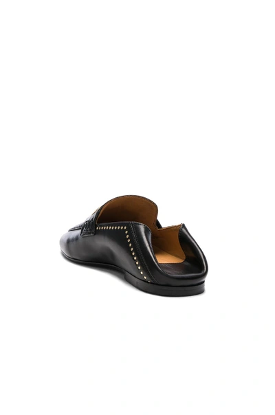 Shop Isabel Marant Leather Fosten Loafers In Black