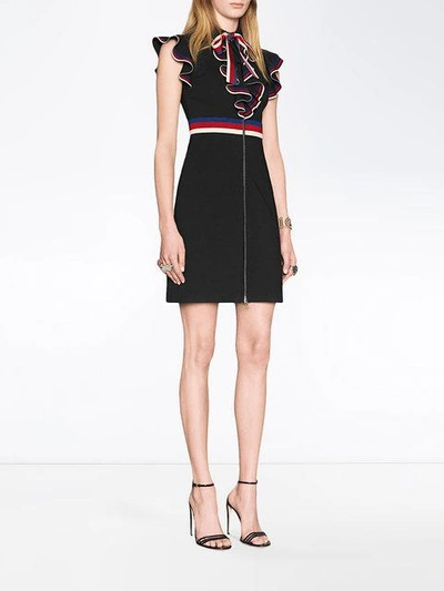 Shop Gucci Sylvie Web Stretch Jersey Dress In Black