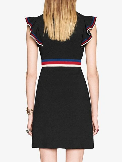 Shop Gucci Sylvie Web Stretch Jersey Dress In Black