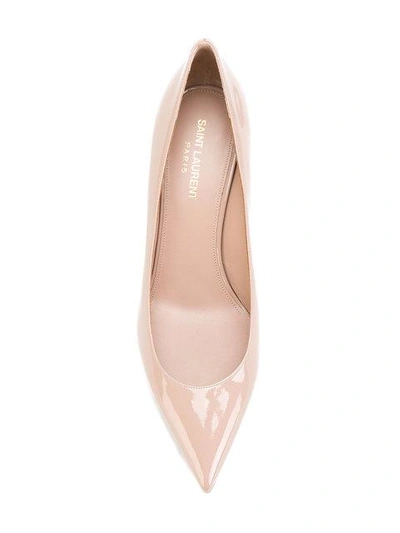 Shop Saint Laurent Anja 65 Pumps In Neutrals