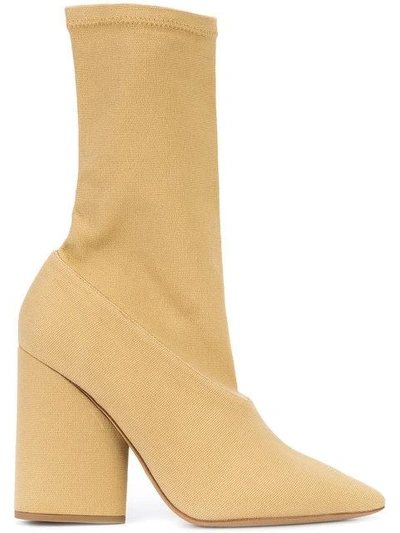 Shop Yeezy Pointed Toe Boots In Neutrals