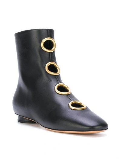 Shop Valentino Garavani Eyelet Boots - Black
