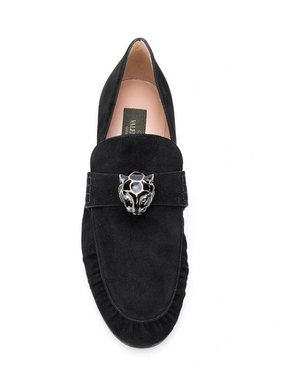 Shop Valentino Garavani Panther Detail Loafers