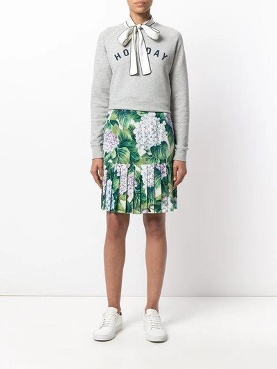 Shop Dolce & Gabbana Pleated Hem Mini Skirt In Multicolour
