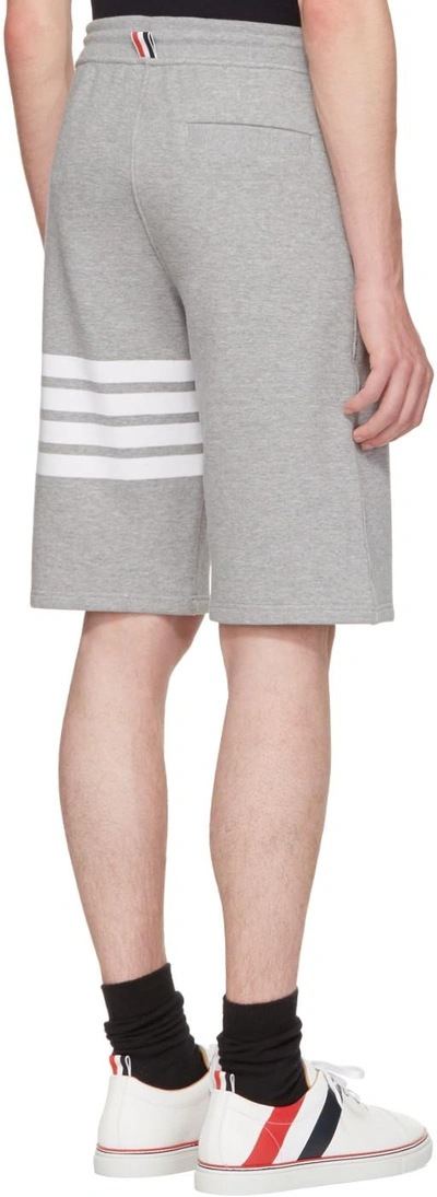 Shop Thom Browne Grey Classic Four Bar Lounge Shorts In Light Grey 068