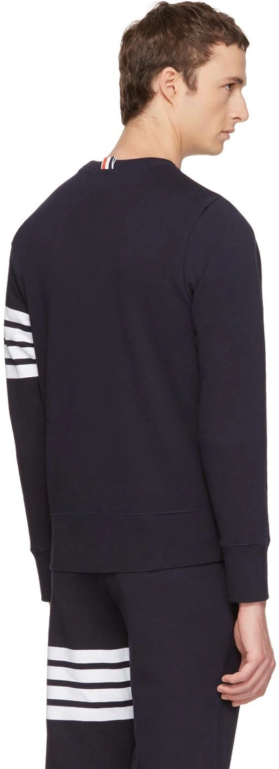 Shop Thom Browne Navy Classic Four Bar Sweatshirt In Navy 461