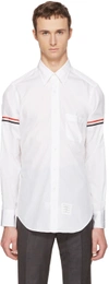 Thom Browne Cotton Shirt With Chest Pocket And Cuffed Sleeves In Off White 114