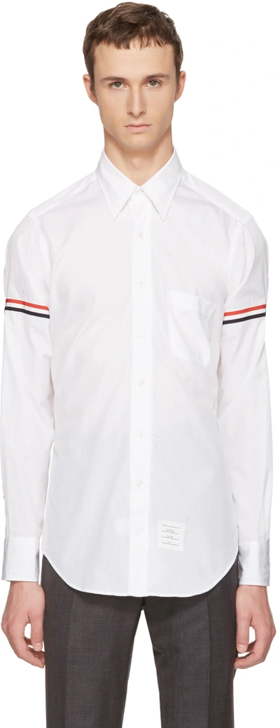 Shop Thom Browne Off-white Classic Grosgrain Armband Shirt In Off White 114