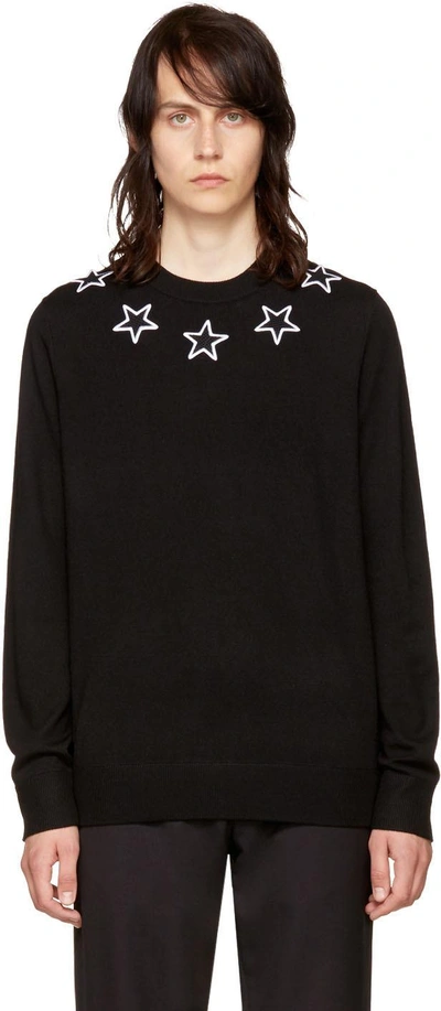 Shop Givenchy Black Stars Crewneck Sweater