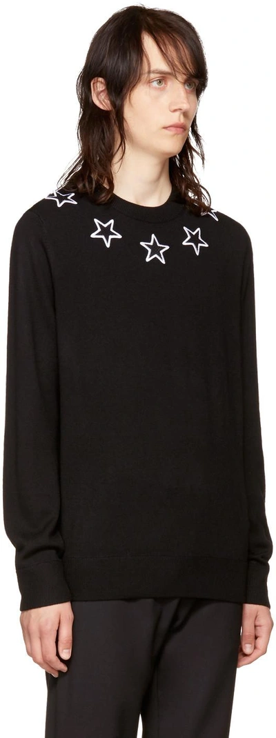 Shop Givenchy Black Stars Crewneck Sweater