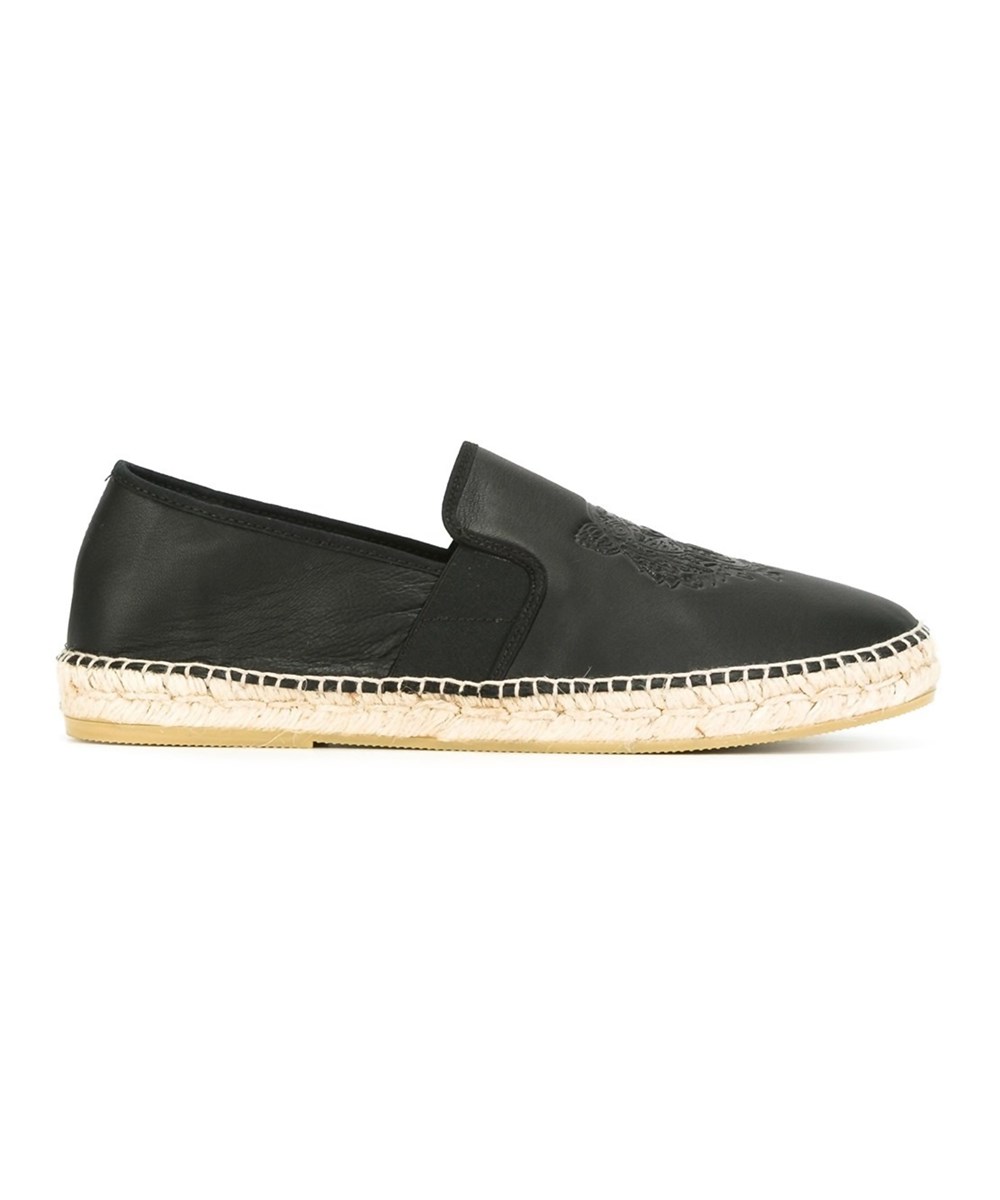 kenzo black leather espadrilles
