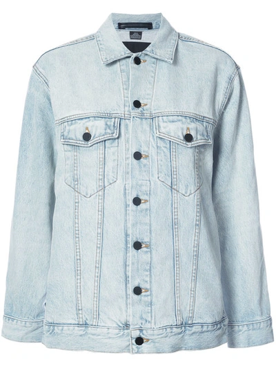 Alexander Wang T Daze Bleach Oversize Denim Jacket In Blue