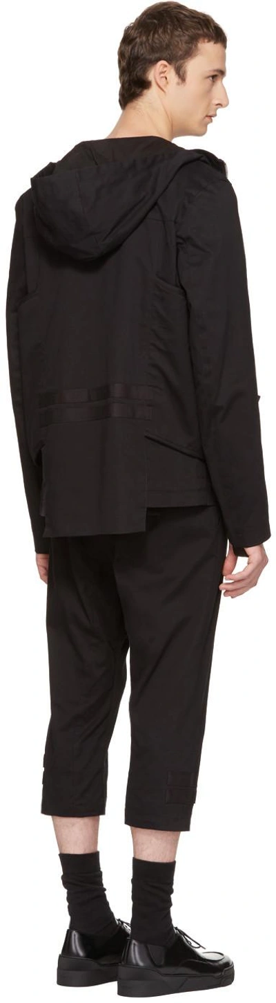 Shop Helmut Lang Black Hooded Utility Jacket