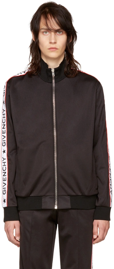 Givenchy Logo-print Zip-through Sweatshirt In Black