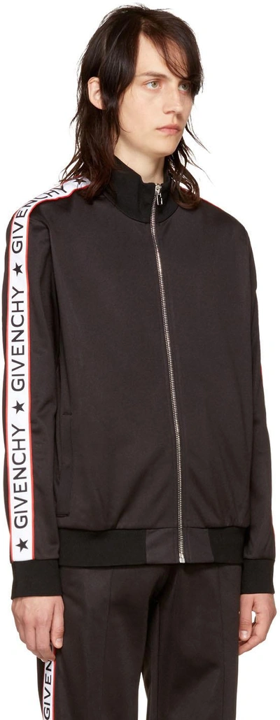 Shop Givenchy Black Logo Sleeves Track Jacket