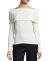 THE ROW TULAH OFF-THE-SHOULDER RIBBED SWEATER, IVORY