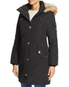 Michael Michael Kors Faux Fur Trim Down & Feather Fill Parka In Navy