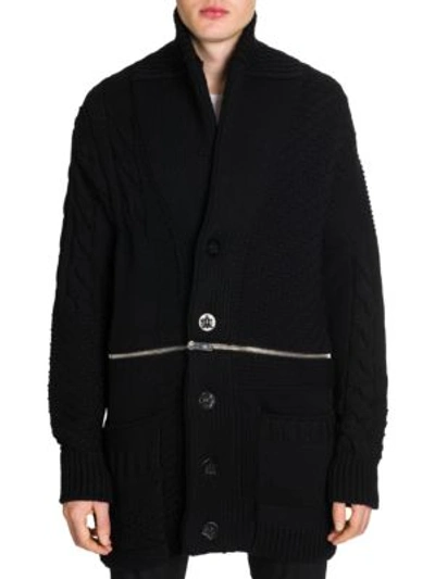 Shop Alexander Mcqueen Shawl Collar Cardigan In Airforce