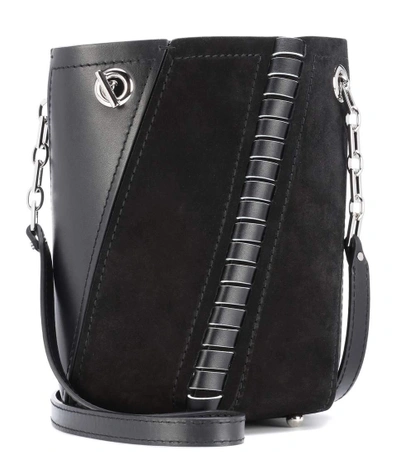 Shop Proenza Schouler Mini Hex Leather And Suede Bucket Bag In Black