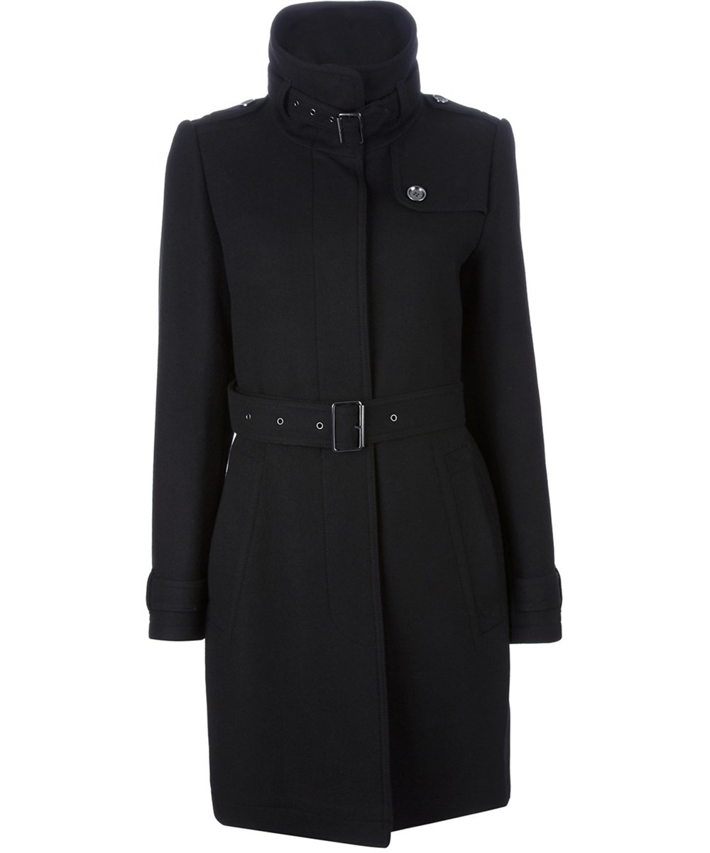 womens black wool coat with hood