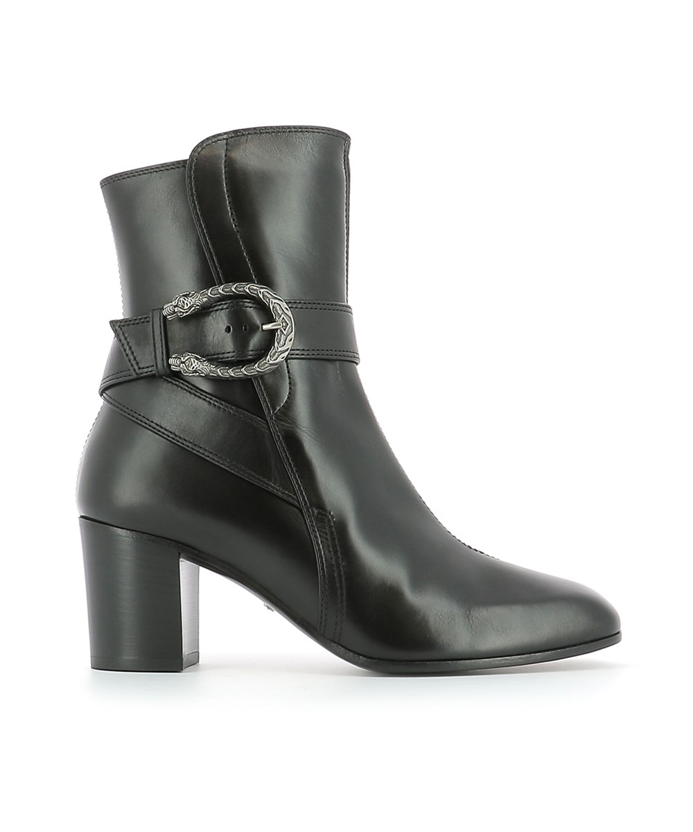 gucci women's black leather ankle boots
