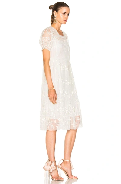 Shop Needle & Thread Embroidered Midi Dress In White
