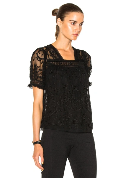 Shop Needle & Thread Embroidered Top In Black