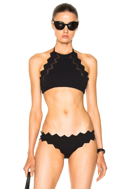 Marysia Aloha Mesh Bikini Top In Black