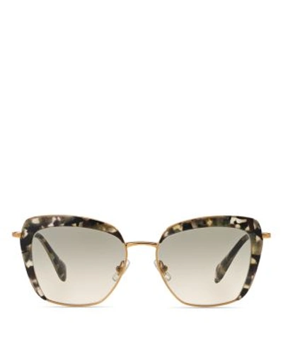 Miu Miu 52qs Square Sunglasses, 53mm In Gold/brown Gradient