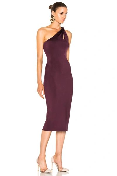 Shop Cushnie Et Ochs Cushnie One Shoulder Dress With Twisted Strap In Purple