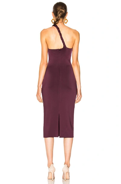 Shop Cushnie Et Ochs Cushnie One Shoulder Dress With Twisted Strap In Purple